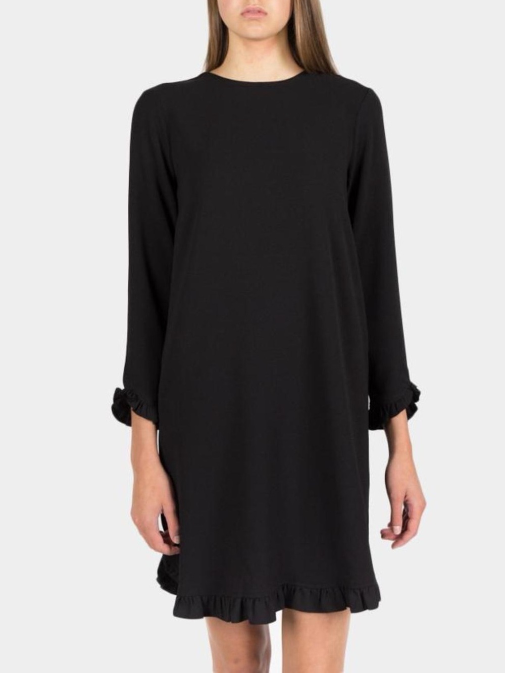 Ganni Clark mini dress with ruffle sleeves